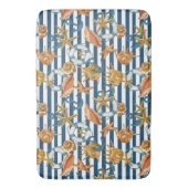 ストライプマリンパターンいかりライフラインシーシェル バスマット (正面縦)