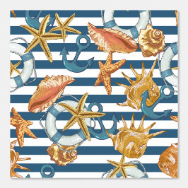 ストライプマリンパターンいかりライフラインシーシェル 壁紙