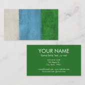ストライプモダンArt Business Cards - Blue Green 名刺 (正面/裏面)