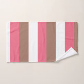 ストライプモチャブラウンピンクホワイト バスタオルセット (ハンドタオル)