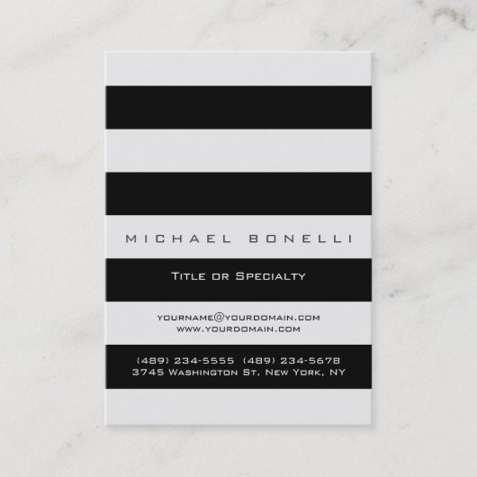 ストライプモノグラムトレンディーシック名刺 名刺 (正面)