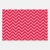 ストライプモロッコシェブロンDIYカラーズレッドホットピンク ラッピングペーパーシート (正面3)