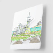 ストライプライトハウスウォールクロック スクエア壁時計 (傾斜)