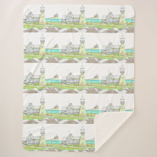 ストライプライトハウスシェルパブランケット シェルパブランケット (正面)