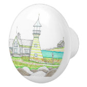 ストライプライトハウスセラミックドアノブ セラミックノブ (右)