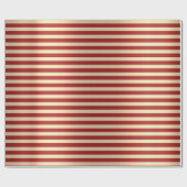 ストライプライン赤い白のセントトロフィーミニマル ラッピングペーパー (フラット)