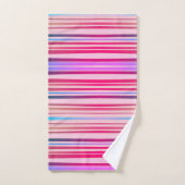 ストライプラズベリー、ピンク、紫、薄紫タオル バスタオルセット (ハンドタオル)