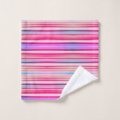 ストライプラズベリー、ピンク、紫、薄紫タオル バスタオルセット (ウォッシュタオル)