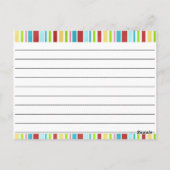 ストライプレシピカー空白のド ポストカード (裏面)