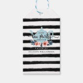 ストライプヴィンテージフローラティーボーイパーティーベイビーシャワー ギフトタグ (正面)