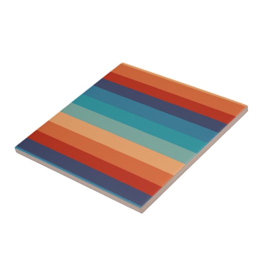 ストライプヴィンテージ色旧スタイルカラフル幾何 タイル (側面)