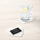 ストライプ会社の企業のロゴ白ハート ペーパーコースター (インサイチュ)