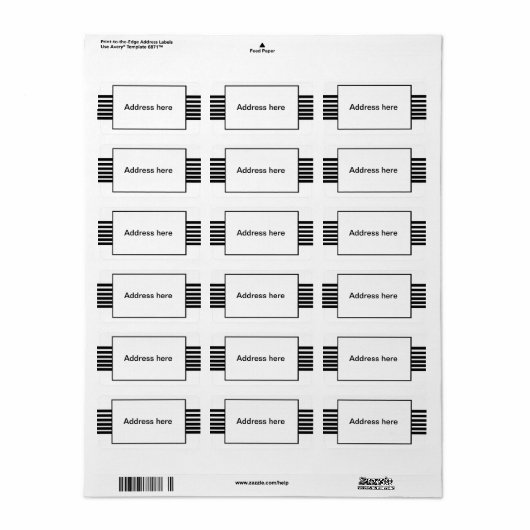 ストライプ住所 シール (フルシート)