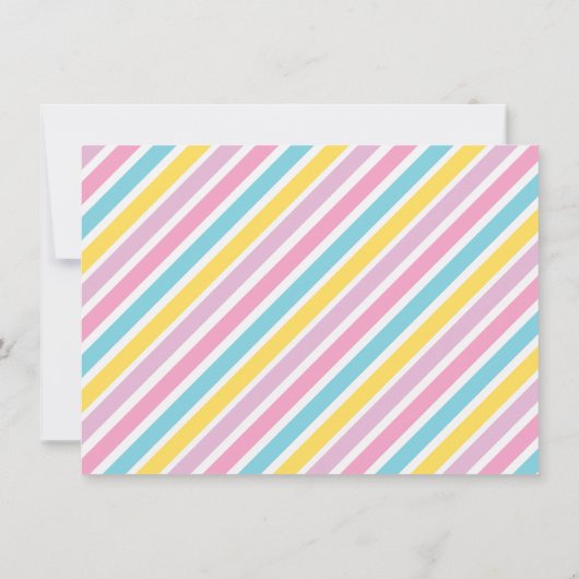 ストライプ先生パーソナライズされた文房具の注記 サンキューカード (裏面)