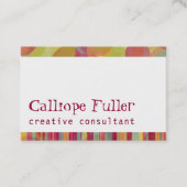 ストライプ及びカーブが付いている明るい及びカラフルのボーダー 名刺 (正面)