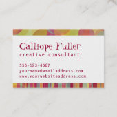 ストライプ及びカーブが付いている明るい及びカラフルのボーダー 名刺 (裏面)