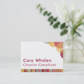 ストライプ及び円との明るい及びカラフルの抽象芸術 名刺 (スタンド正面)