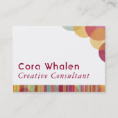 ストライプ及び円との明るい及びカラフルの抽象芸術 名刺 (正面)