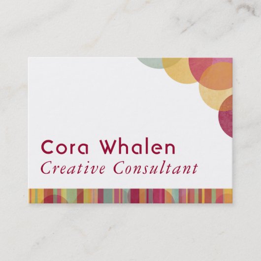 ストライプ及び円との明るい及びカラフルの抽象芸術 名刺 (正面)