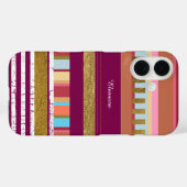 ストライプ名カラフル Case-Mate iPhoneケース (裏面 (横))