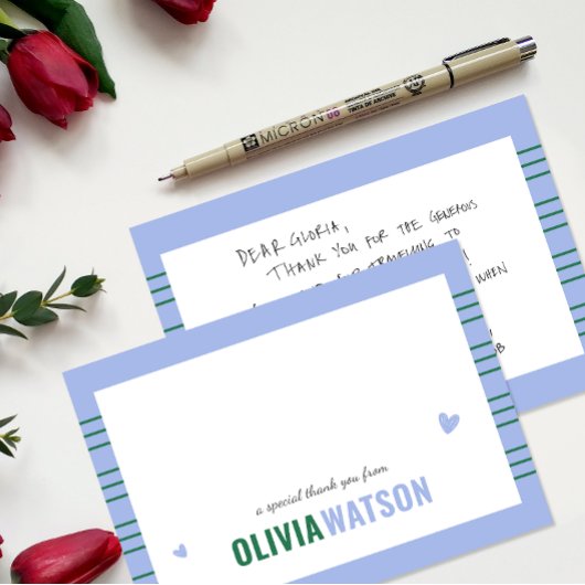 ストライプ名パーソナライズされたありがとう シーズンカード