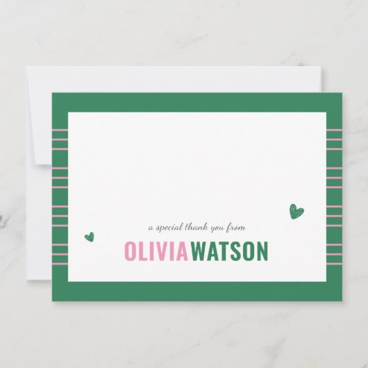 ストライプ名パーソナライズされたありがとう シーズンカード (正面)