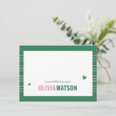 ストライプ名パーソナライズされたありがとう シーズンカード (スタンド正面)