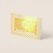 ストライプ実在Gold Foil Photoバルミツワー 箔カード (正面)