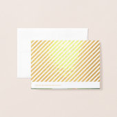 ストライプ実在Gold Foil Photoバルミツワー 箔カード (裏面封筒付き)