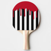 ストライプ幽霊のよく出る赤いドリップ 卓球ラケット (正面)