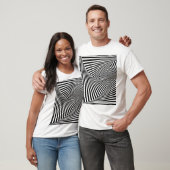 ストライプ幾何学抽象の目の錯覚 Tシャツ (ユニセックス)