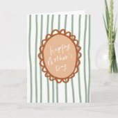 ストライプ手描きフレームハッピーマザーズデイ サンキューカード (正面)