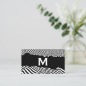 ストライプ抽象芸術 |破れたエフェクト名刺 名刺 (スタンド正面)