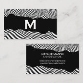 ストライプ抽象芸術 |破れたエフェクト名刺 名刺 (正面/裏面)