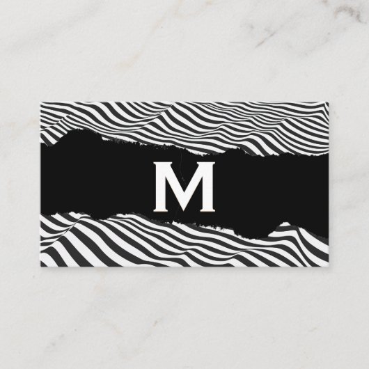 ストライプ抽象芸術 |破れたエフェクト名刺 名刺 (正面)