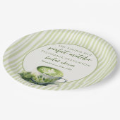 ストライプ柄の完璧なマッチァ ブライダルシャワー ペーパープレート (アングル)