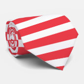 ストライプ柄の赤と白のシンプルな水平ストライプ ネクタイ (ロール)