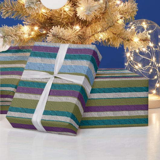 ストライプ柄 ラッピングペーパー (クリスマス)