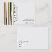 ストライプ業務カラフルコンサルタント手頃 予約カード (正面/裏面)