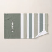 ストライプ模様カスタムモノグラムタオルセット バスタオルセット (ハンドタオル)