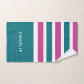 ストライプ模様カスタムモノグラムタオルセット バスタオルセット (ハンドタオル)