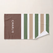 ストライプ模様カスタムモノグラムタオルセット バスタオルセット (ハンドタオル)