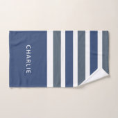 ストライプ模様カスタムモノグラムタオルセット バスタオルセット (ハンドタオル)