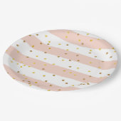 ストライプ水玉模様 ペーパープレート (アングル)