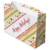 ストライプ水玉模様 ラージペーパーバッグ (裏面アングル)