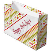 ストライプ水玉模様 ラージペーパーバッグ (正面アングル)