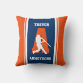 ストライプ海軍とオレンジ野球 クッション (裏面)