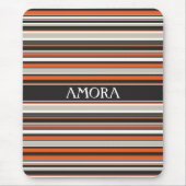 ストライプ灰色オレンジパタミニマルーン マウスパッド (正面)