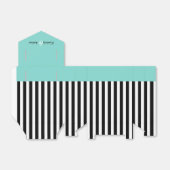 ストライプ白黒リボンブルー結婚のプレゼント フェイバーボックス (折り畳みなし)