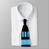 ストライプ白黒01 LブルーBG ネクタイ (タイ)